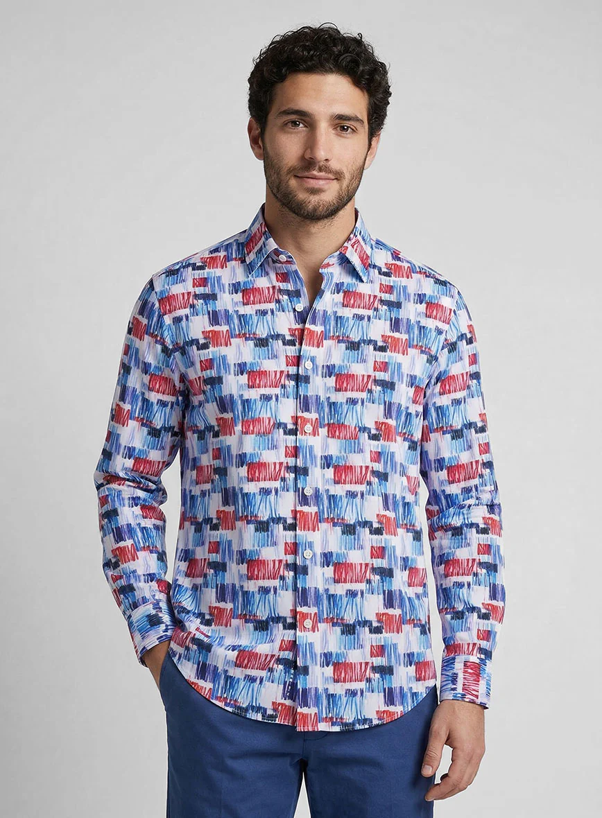 Abstract Muse Feather Cotton Shirt