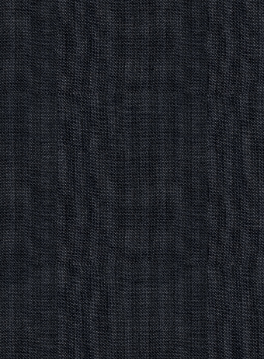 Scabal Cosmopolitan Stripe Alado Blue Wool Pants - Image 4