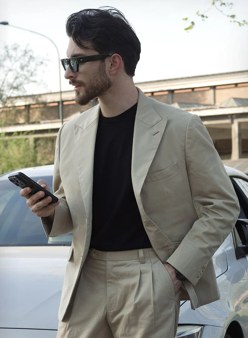 Army Khaki Stretch Chino Jacket - II