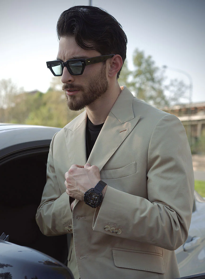 Army Khaki Stretch Chino Jacket - II - Image 2