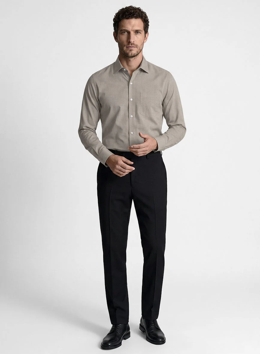 Ashley Gray Herringbone Cotton Shirt - Image 4