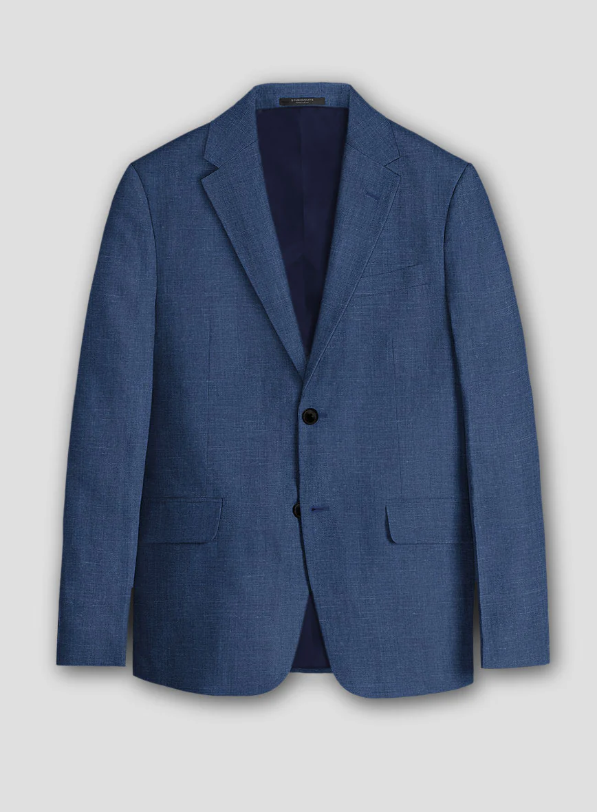 Azure Blue Linen Suit - Image 3