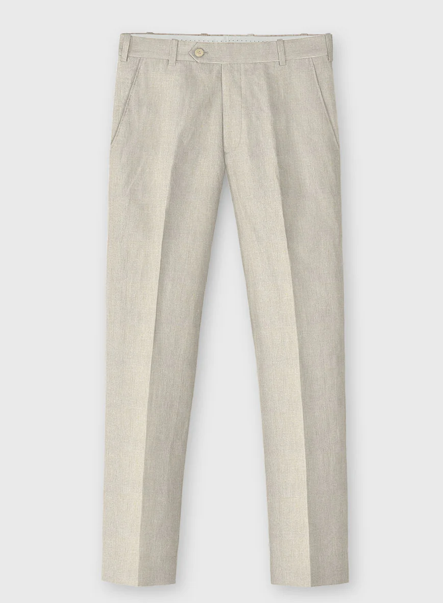 Barn Beige Linen Double Breasted Suit - Image 4