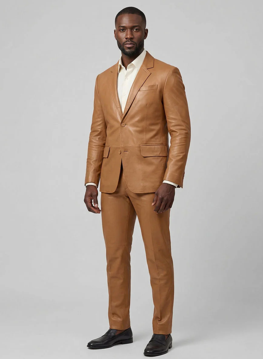 Bella Brown Leather Suit