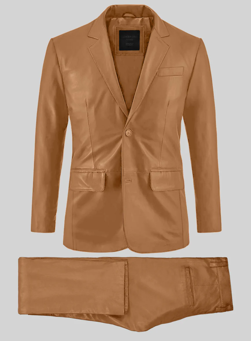 Bella Brown Leather Suit - Image 2