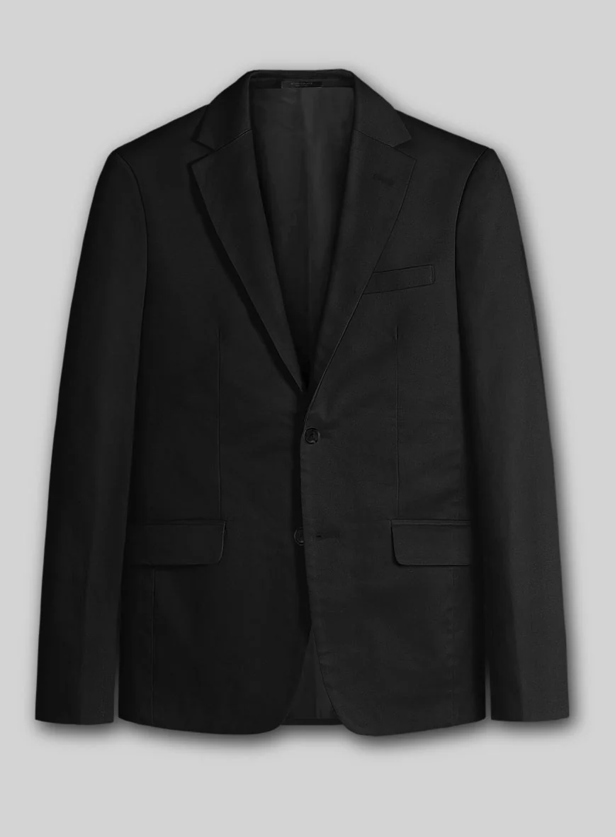 Black Cotton Power Stretch Chino Jacket