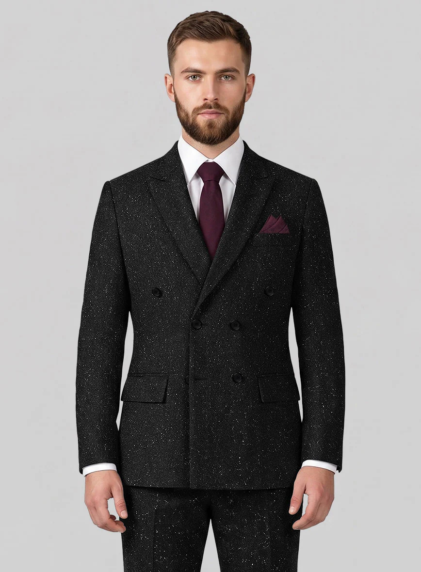 Black Flecks Donegal Tweed Double Breasted Suit - Image 3