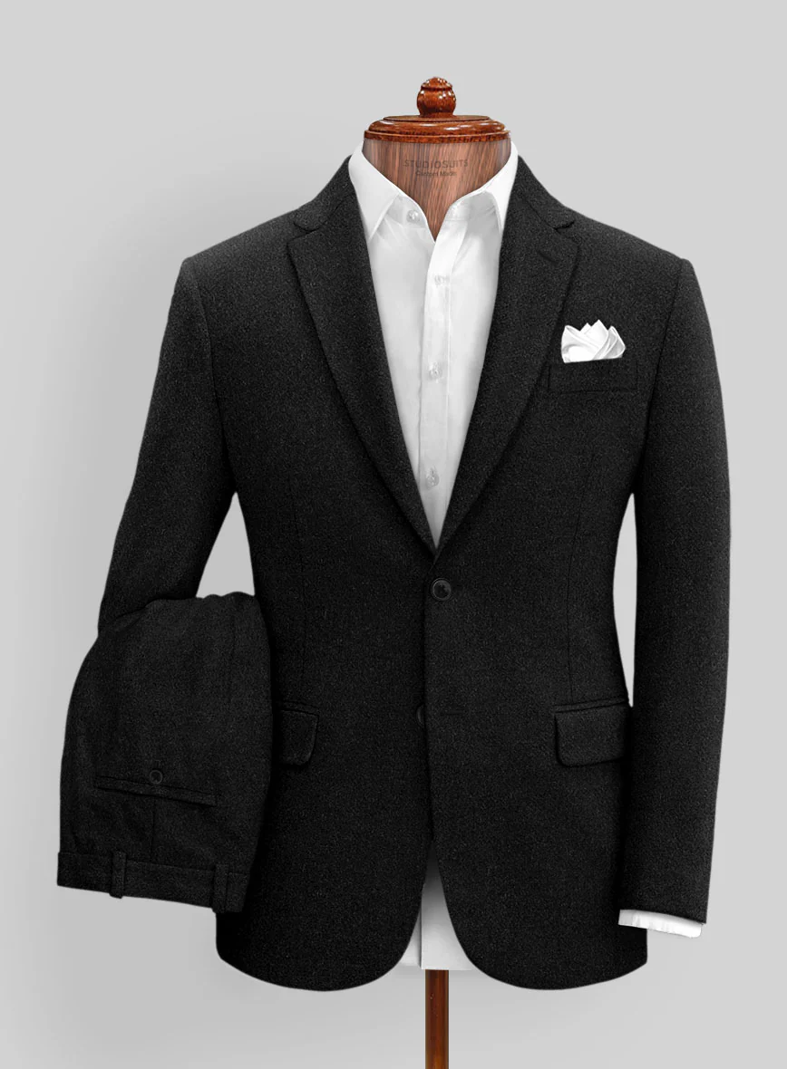 Black Heavy Tweed Suit - Image 2