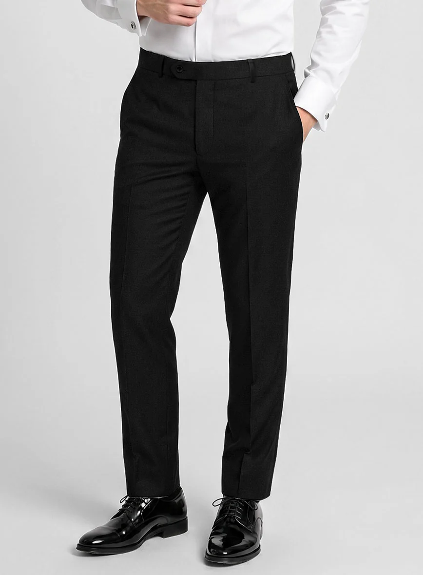 Black Terry Rayon Tuxedo Pants