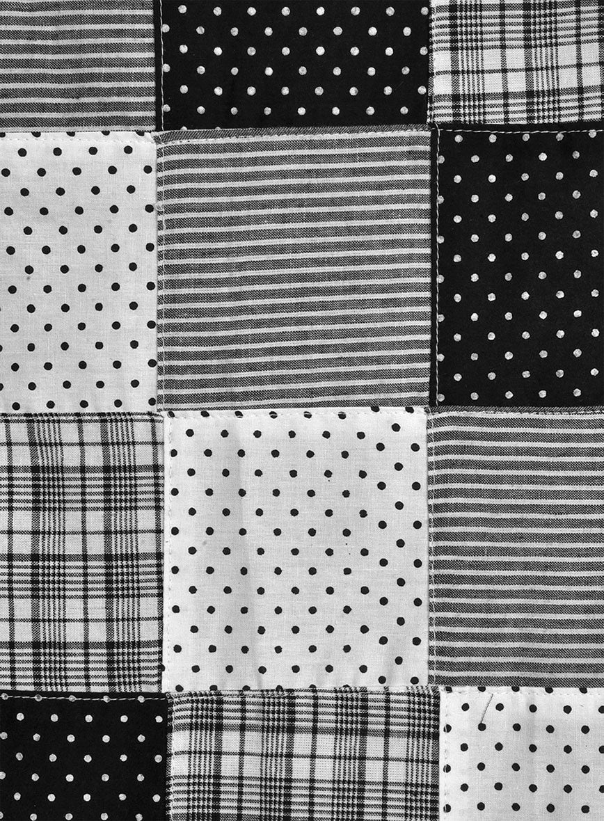 Black & White Madras Patchwork Jacket - Image 4