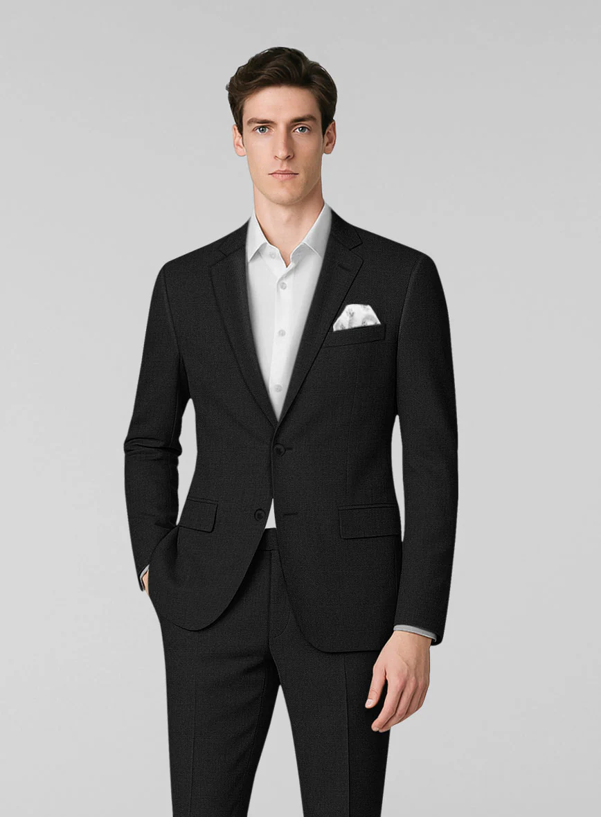 Black Merino Wool Suit - Image 3