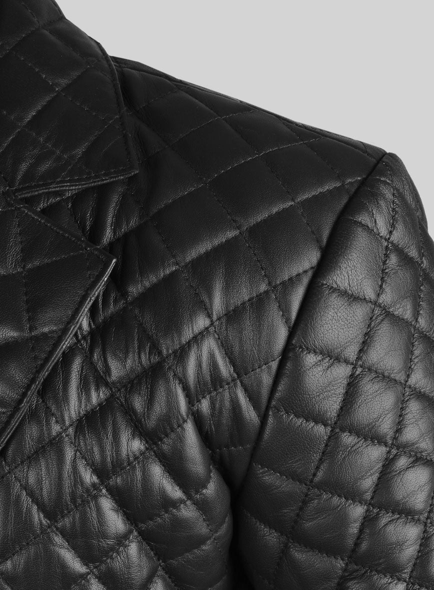 Bocelli Quilted Leather Blazer - Image 3