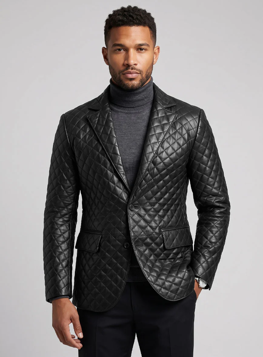 Bocelli Quilted Leather Blazer - Image 7