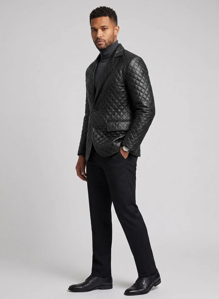 Bocelli Quilted Leather Blazer - Image 8