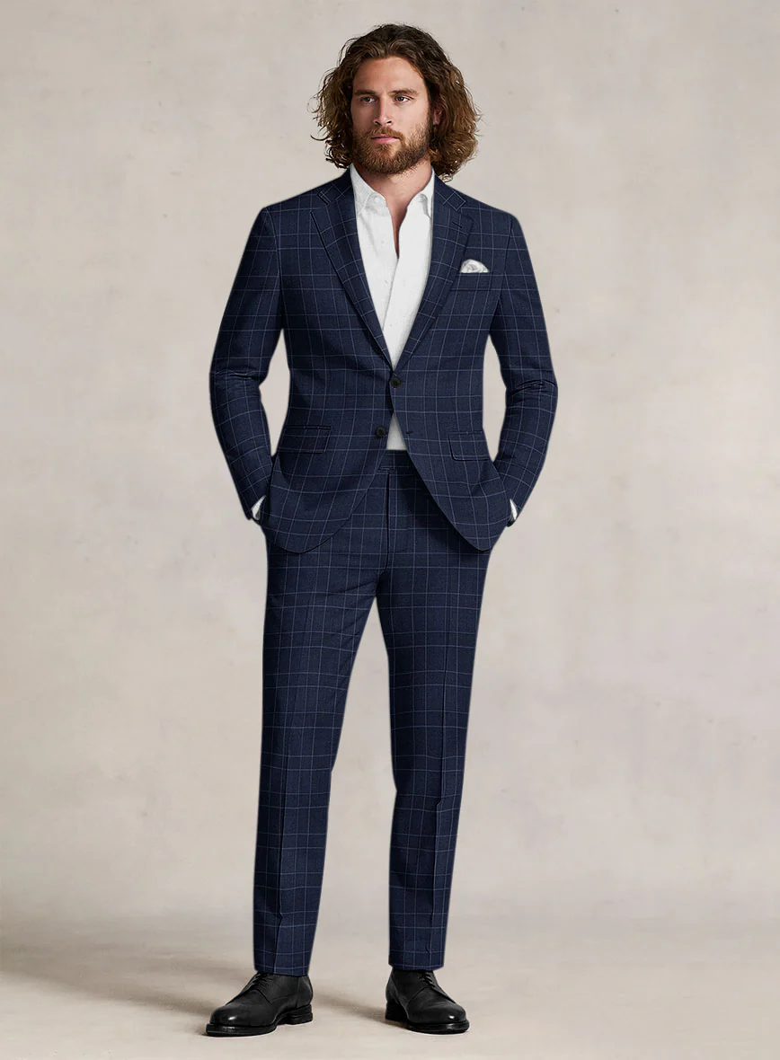 Bristol Marine Blue Windowpane Suit