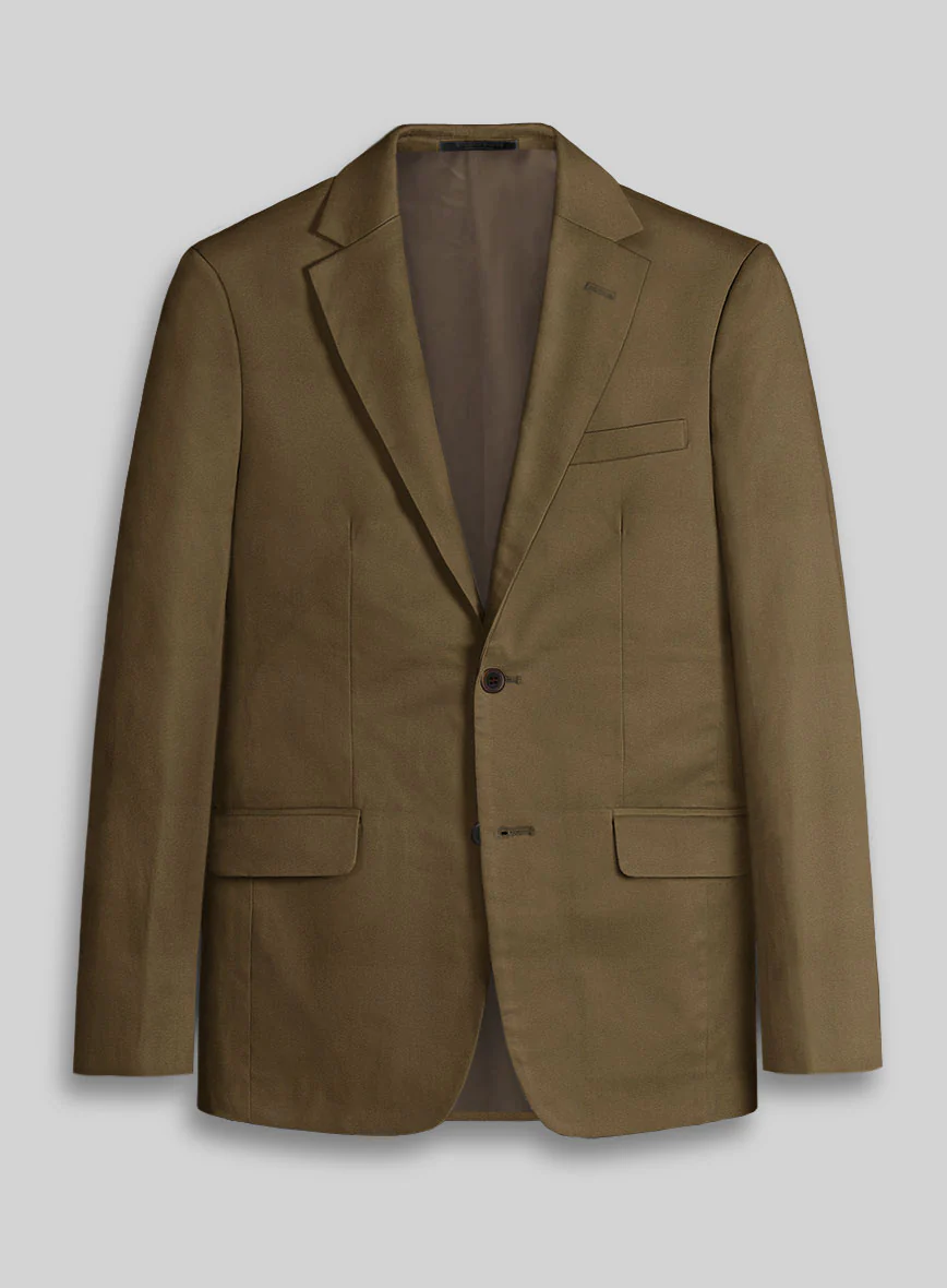 Brown Napoli Stretch Light Weight Cotton Jacket