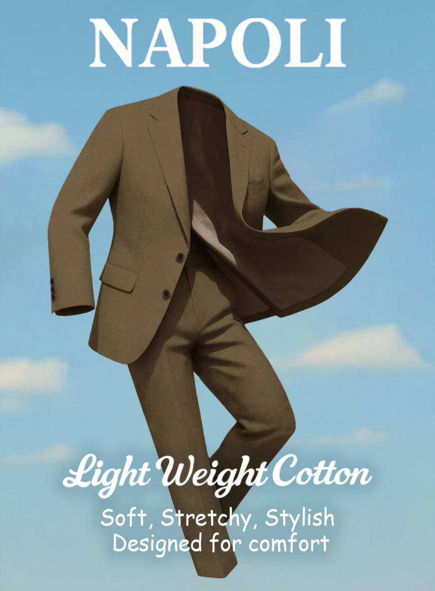 Brown Napoli Stretch Light Weight Cotton Jacket - Image 4