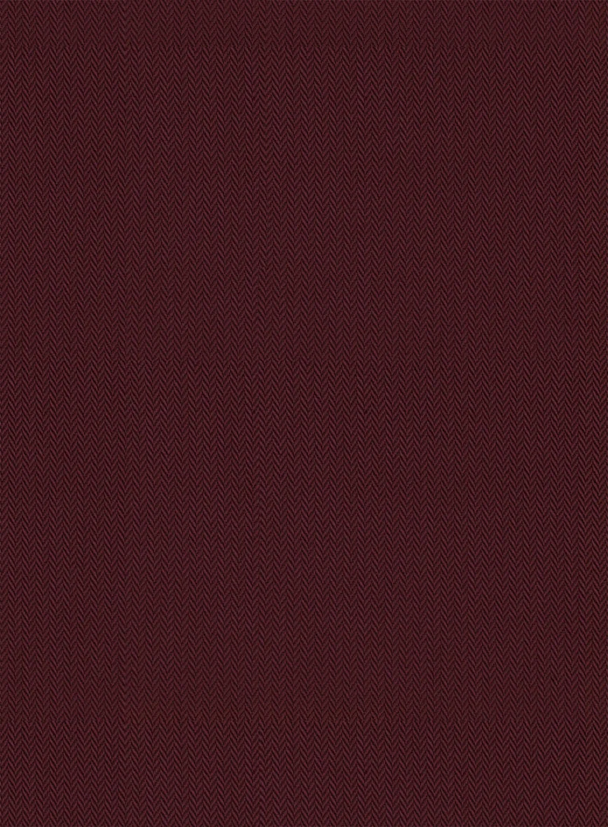Burgundy Herringbone Cotton Shirt - Image 5