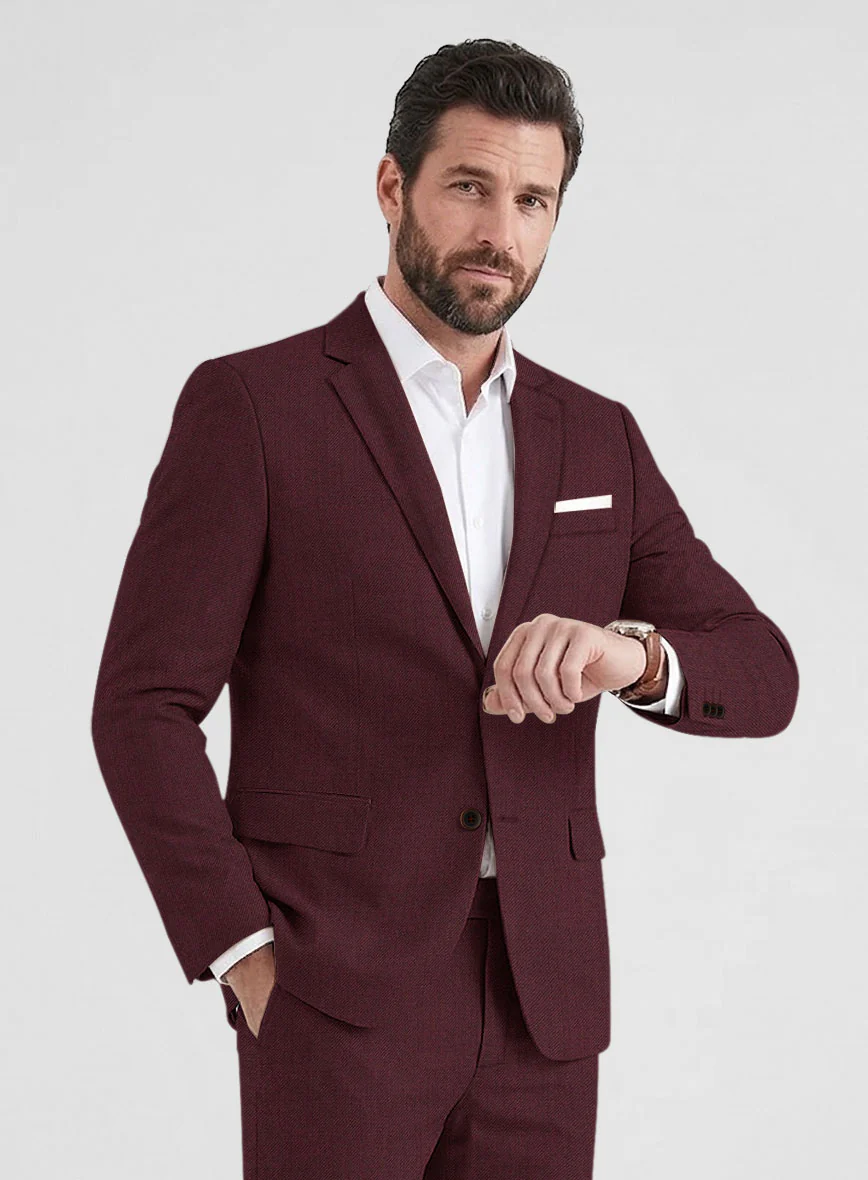 Burgundy Wool Suit - Image 3