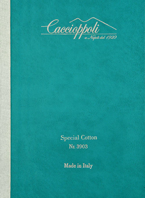 Caccioppoli Herringbone Blue Cotton Suit - Image 8