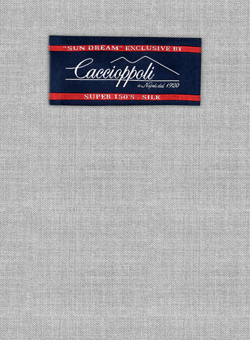 Caccioppoli Sun Dream Anzola Light Gray Wool Silk Jacket - Image 2