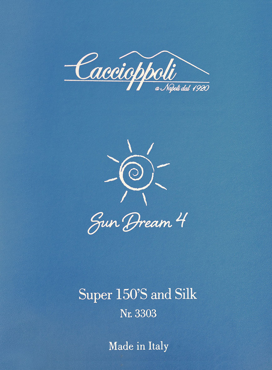 Caccioppoli Sun Dream Grezo Dark Blue Wool Silk Suit - Image 7