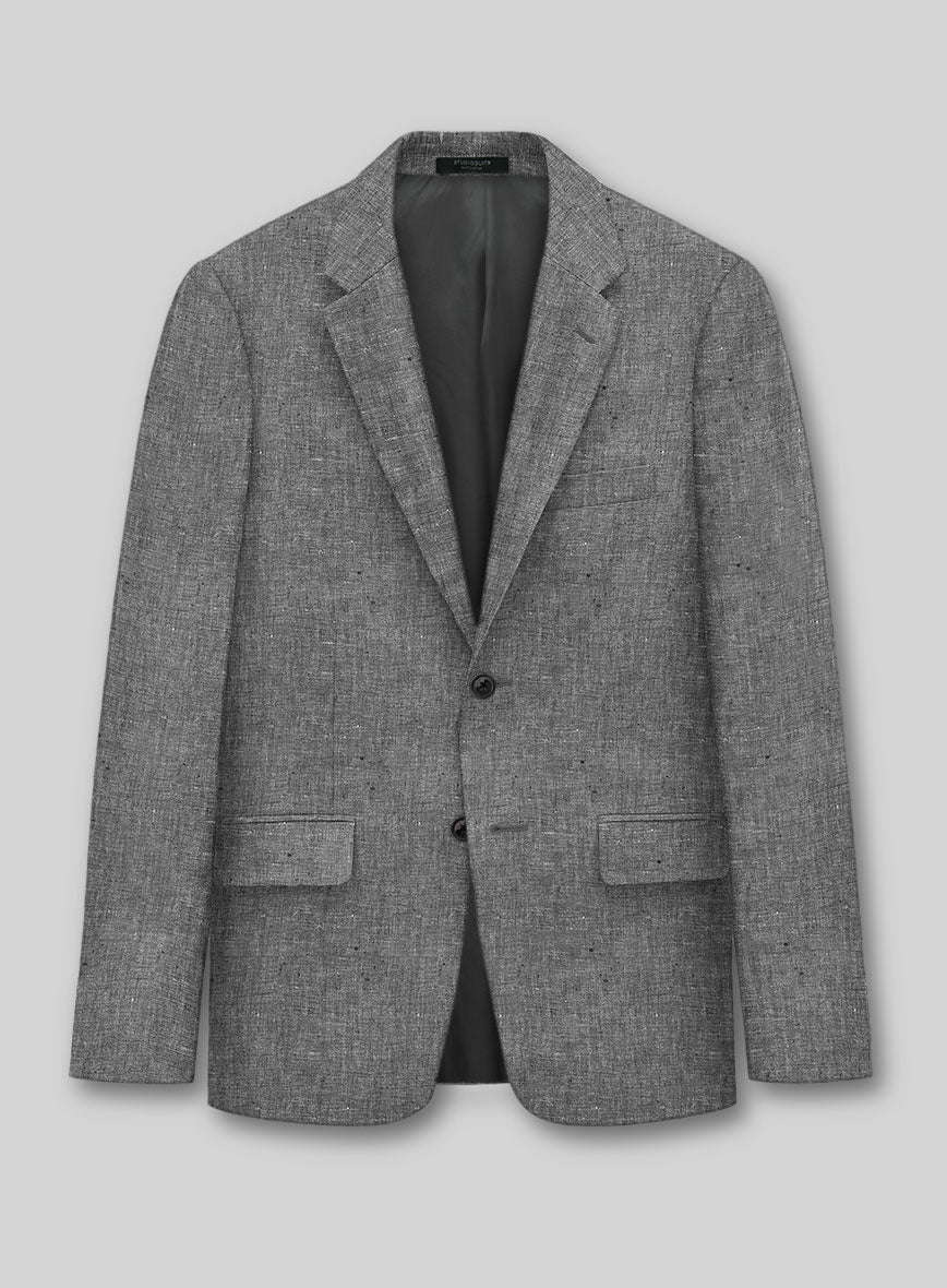 Chambray Black Linen Jacket