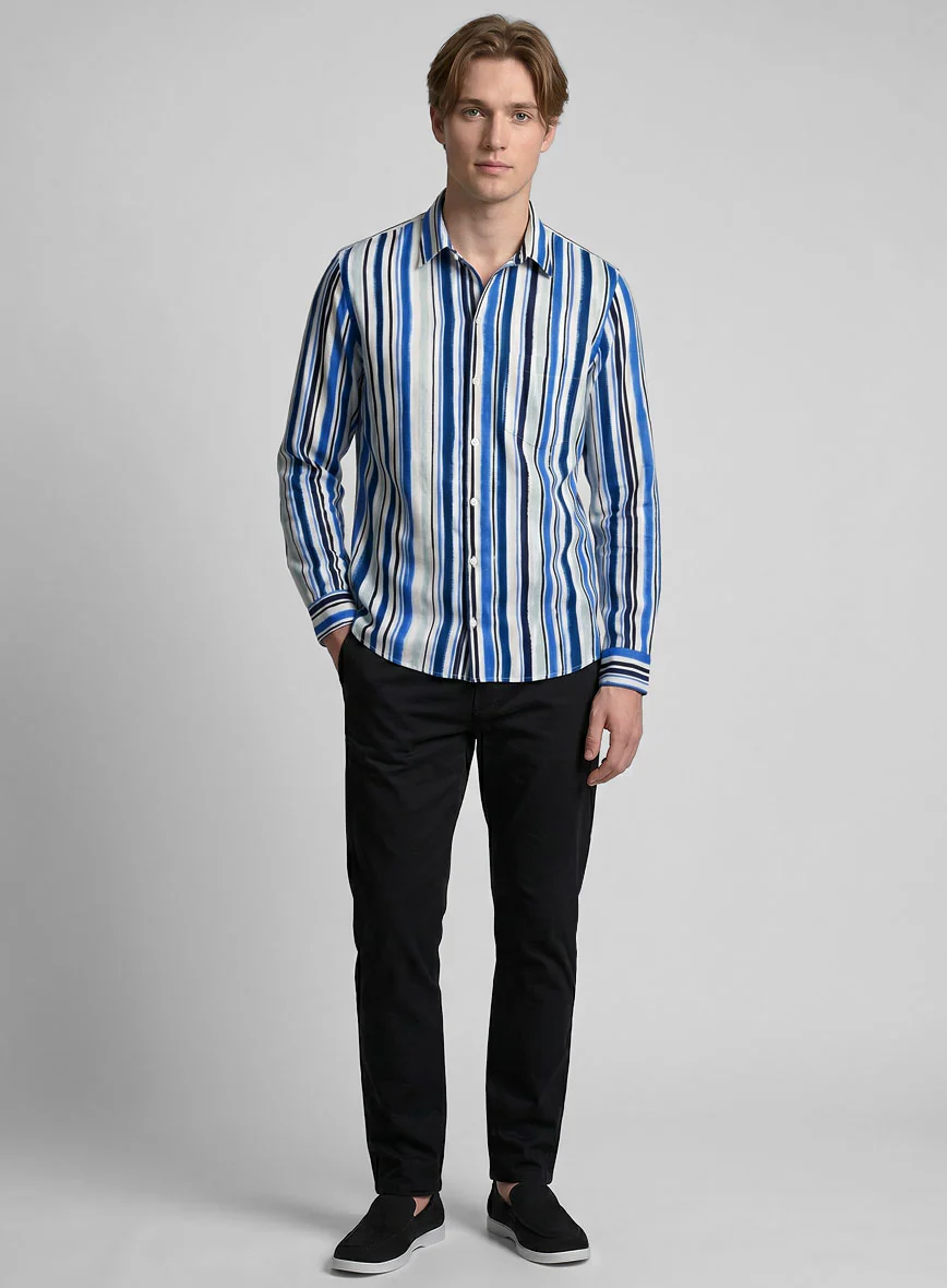 Coastal Stripe Cotton Shirt - Image 4
