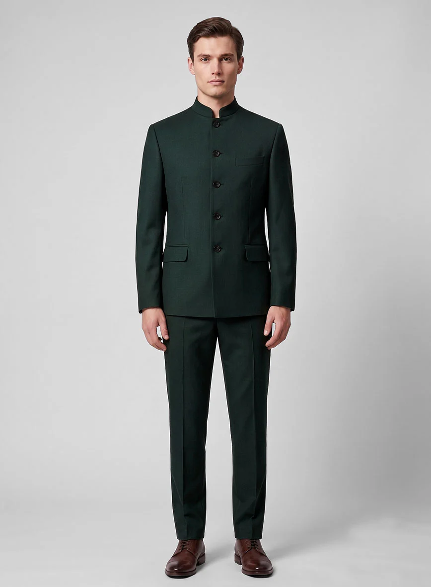 Dark Green Nehru Jacket - Image 3