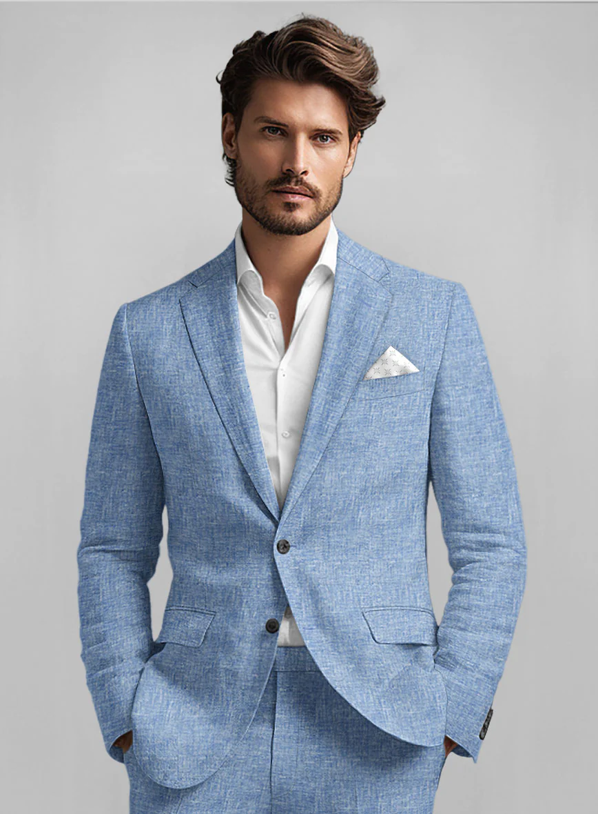 Desert Blue Linen Jacket - Image 2