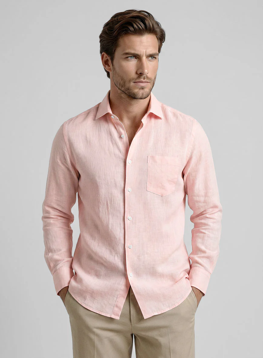 Dublin Baby Pink Linen Shirt