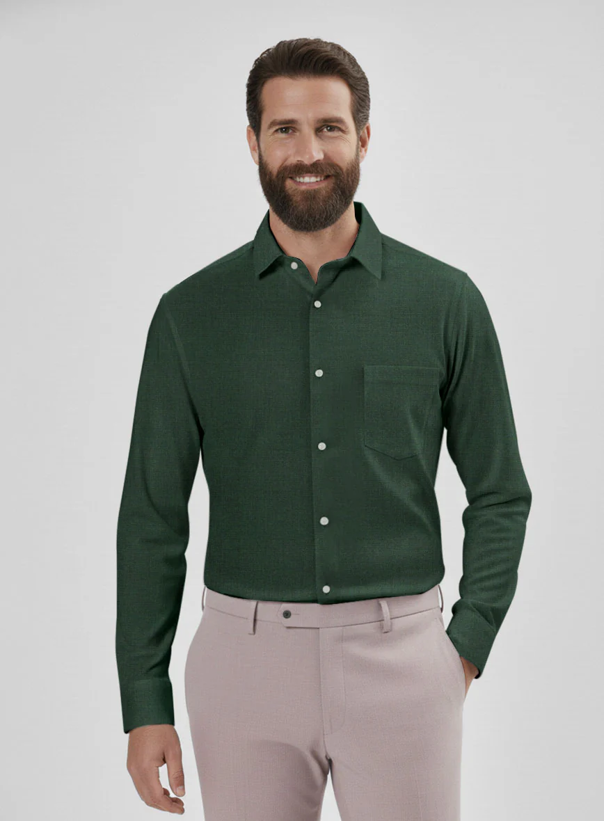 Emerald Noir Twill Cotton Shirt