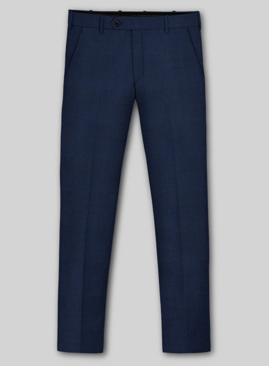 Fresco Mine Blue Wool Pants - Image 2