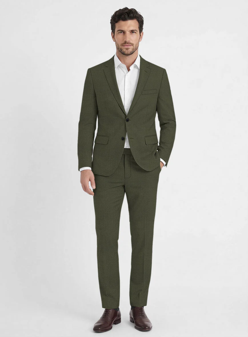 Fresco Olive Wool Suit