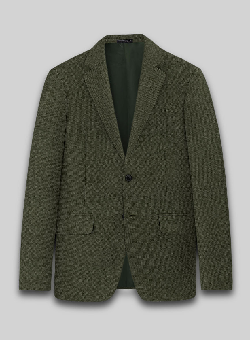 Fresco Olive Wool Suit - Image 4