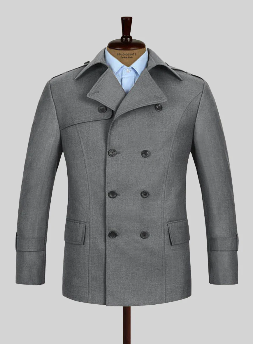 Frosted Mid Gray Terry Rayon Overstyle Jacket - Image 2