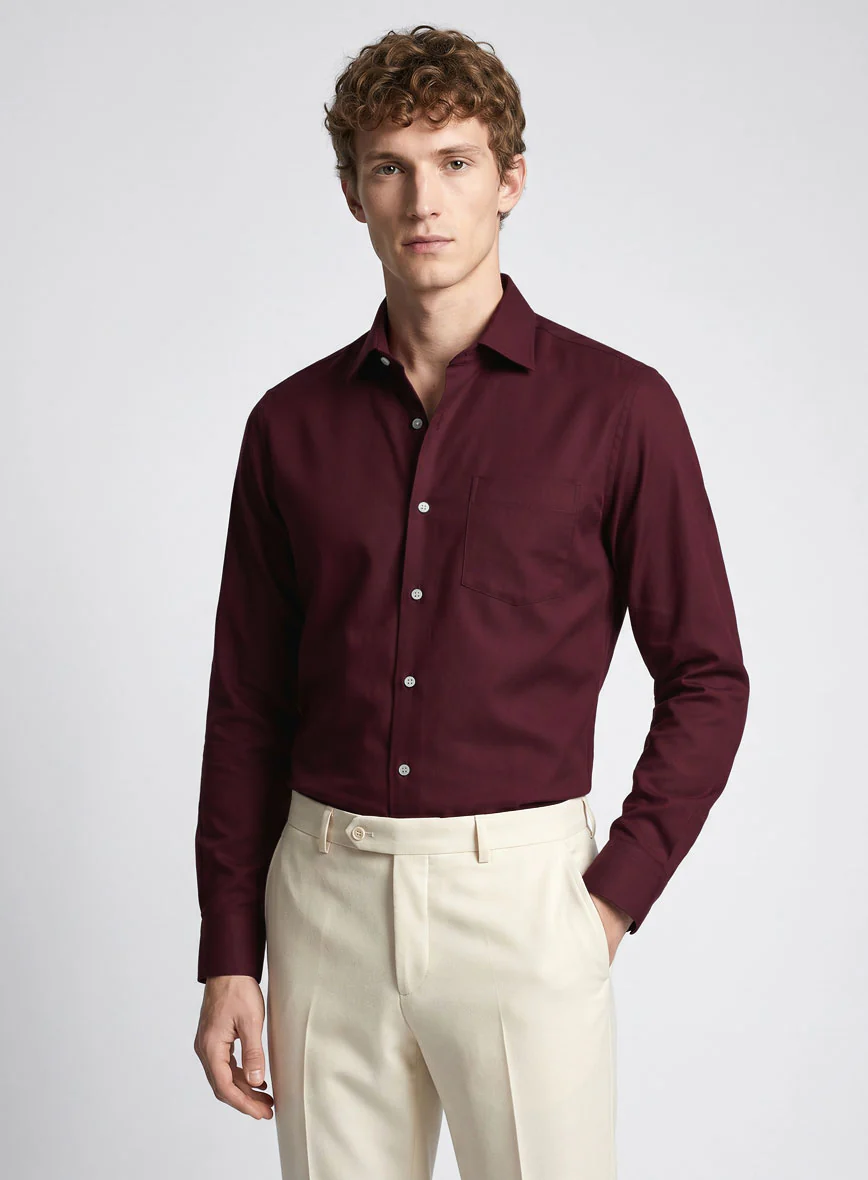 Giza Burgundy Cotton Shirt