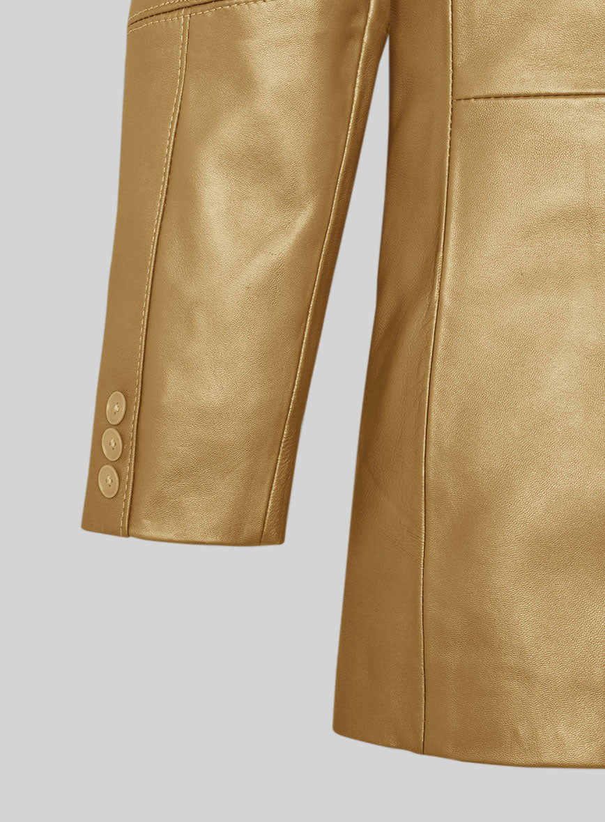 Golden Catwalk Leather Blazer # 2 - Image 6