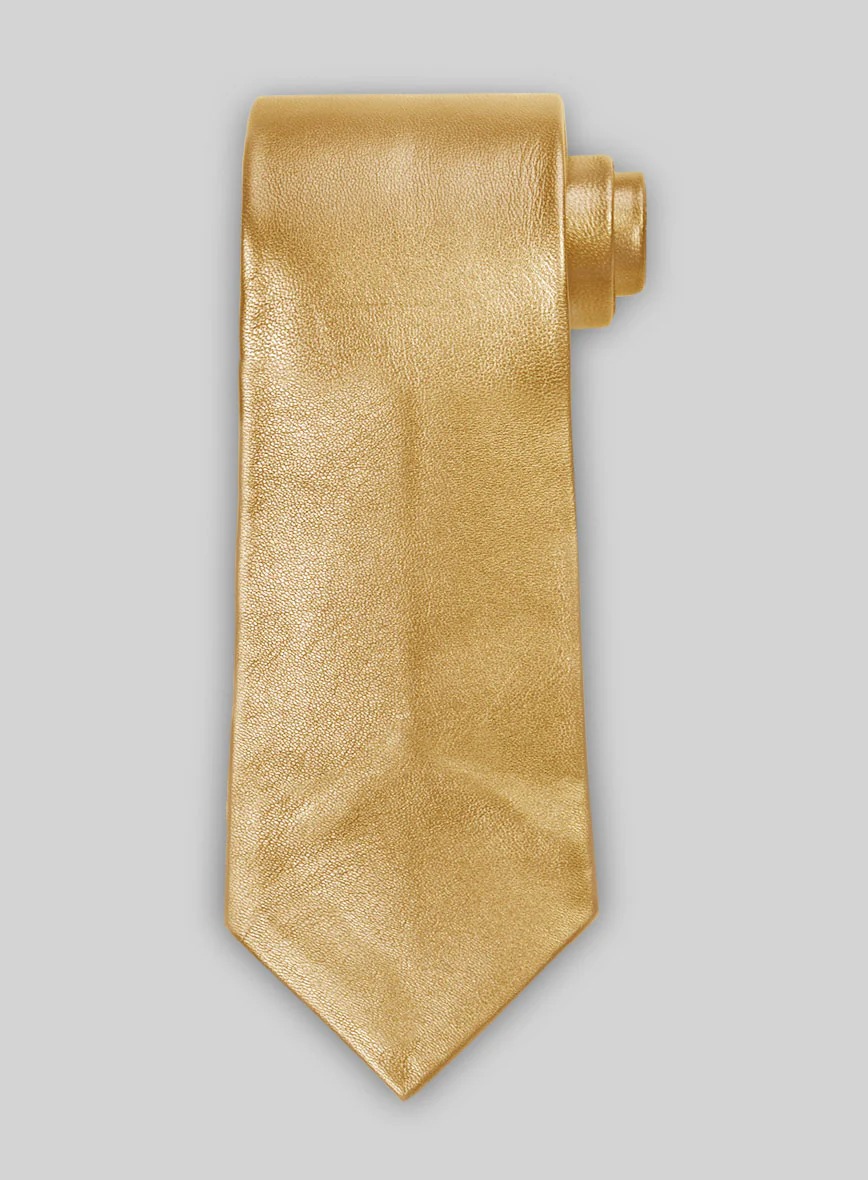 Golden Leather Tie