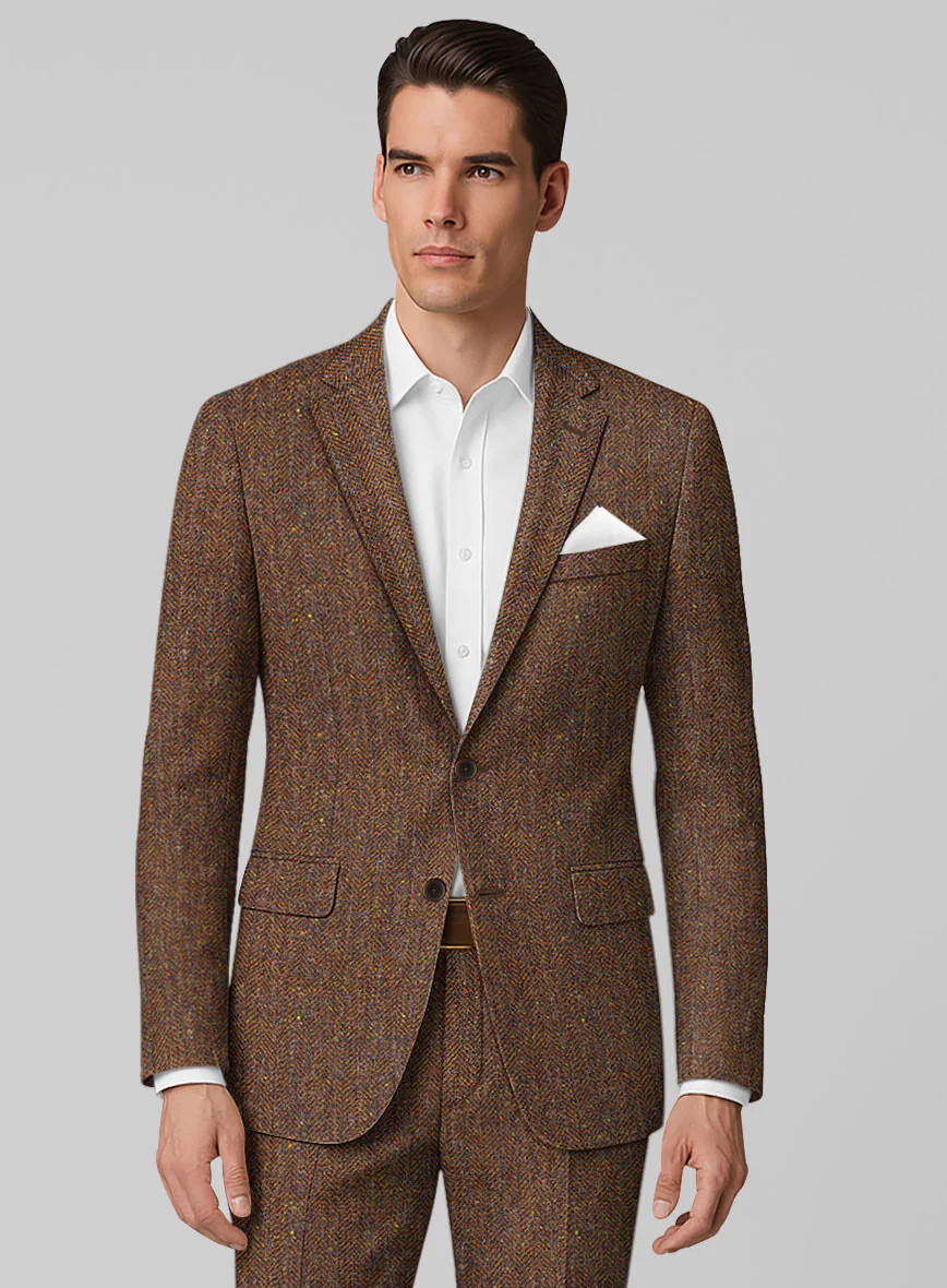 Haberdasher Autumn Rust Tweed Suit - Image 4