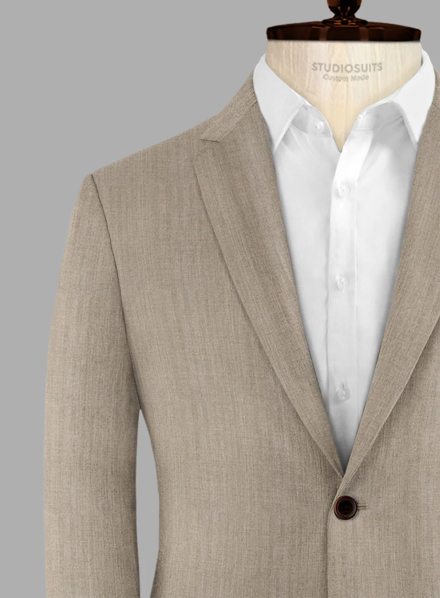 Hardy Minnis Dark Beige Herringbone Wool Jacket - Image 3