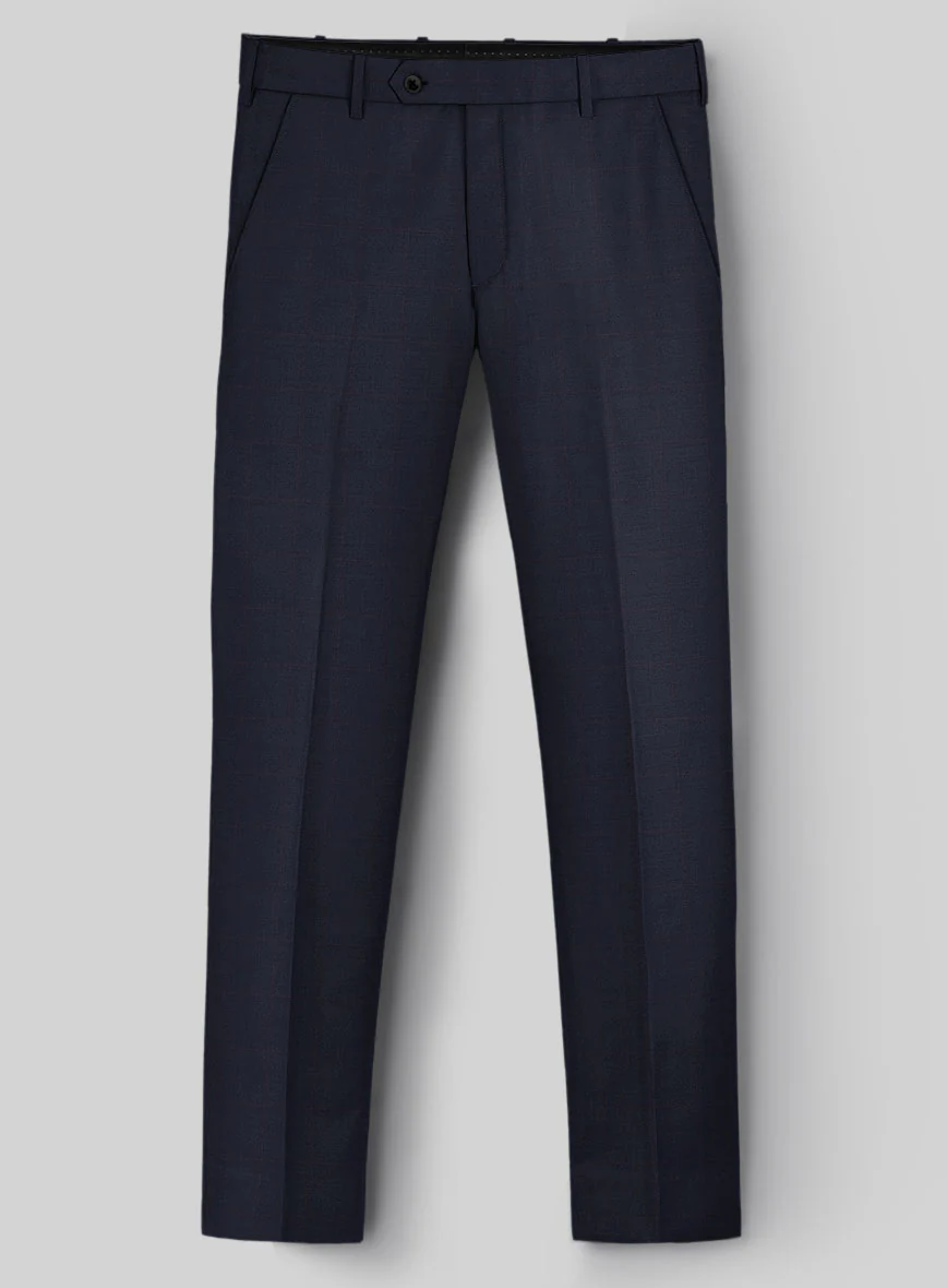 Hardy Minnis Dark Blue Glen Wool Pants