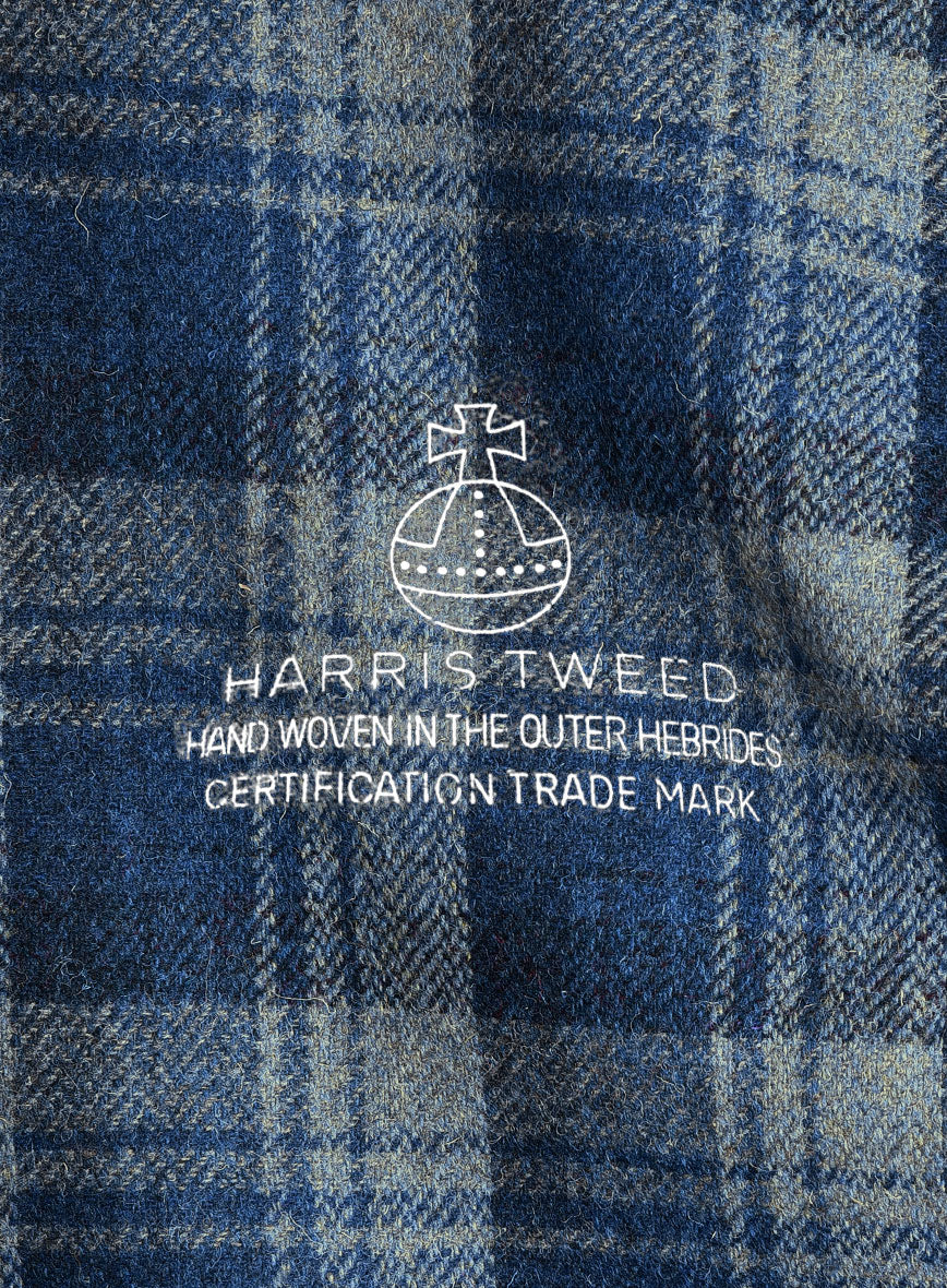 Harris Tweed Blue Tartan Jacket - Image 7