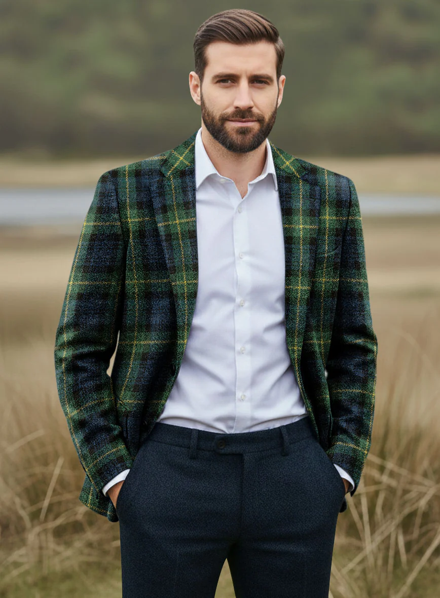 Harris Tweed Bluefern Tartan Jacket - Image 2