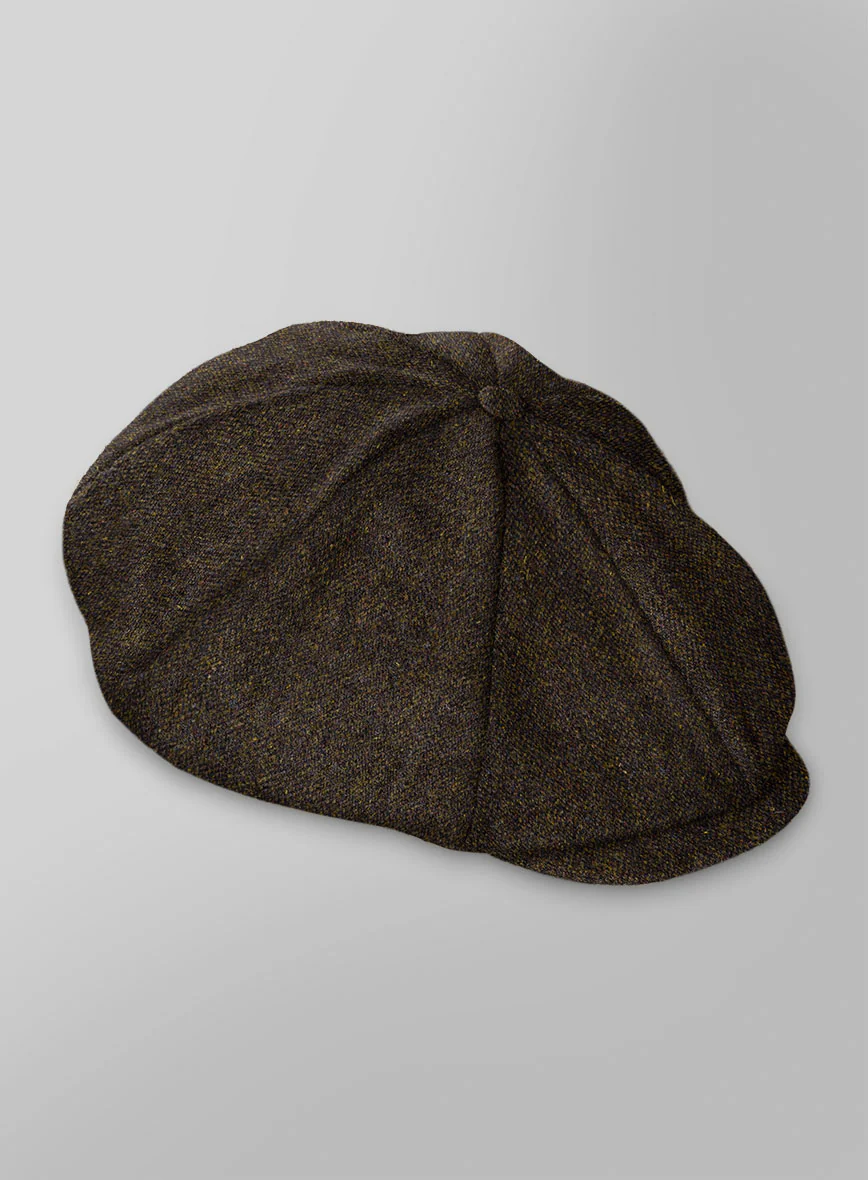 Harris Tweed Melange Brown Newsboy Cap - Image 2