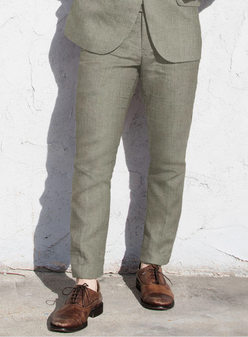 Heavy Linen Sage Green Pants