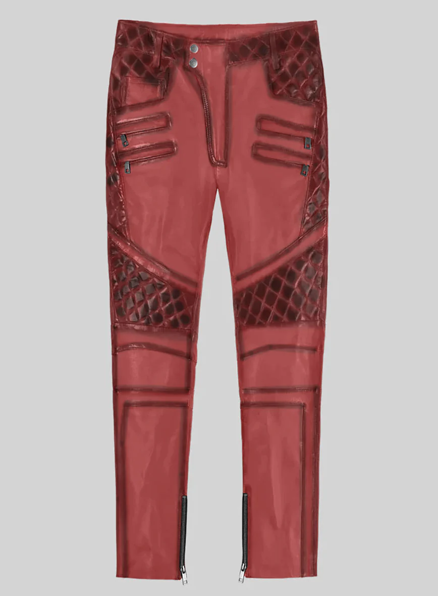 Hector Burnt Red Leather Pants