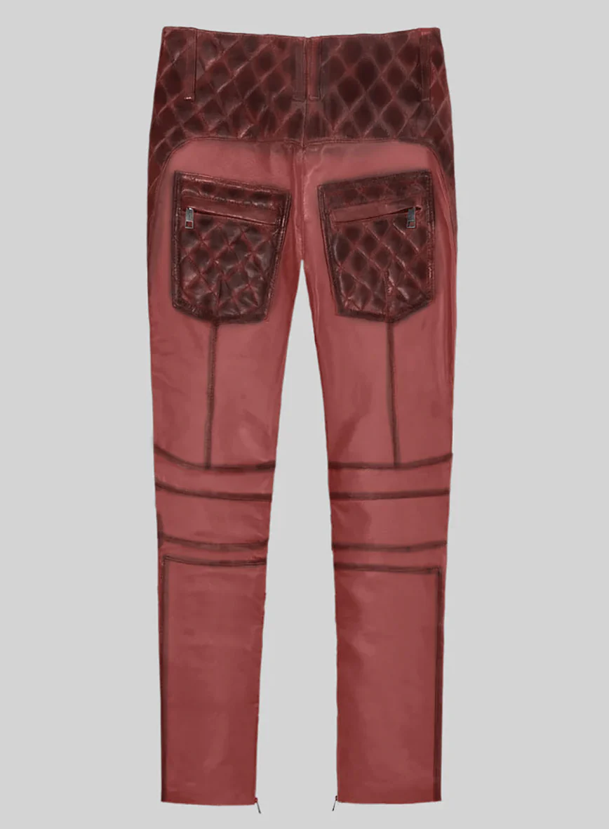 Hector Burnt Red Leather Pants - Image 2