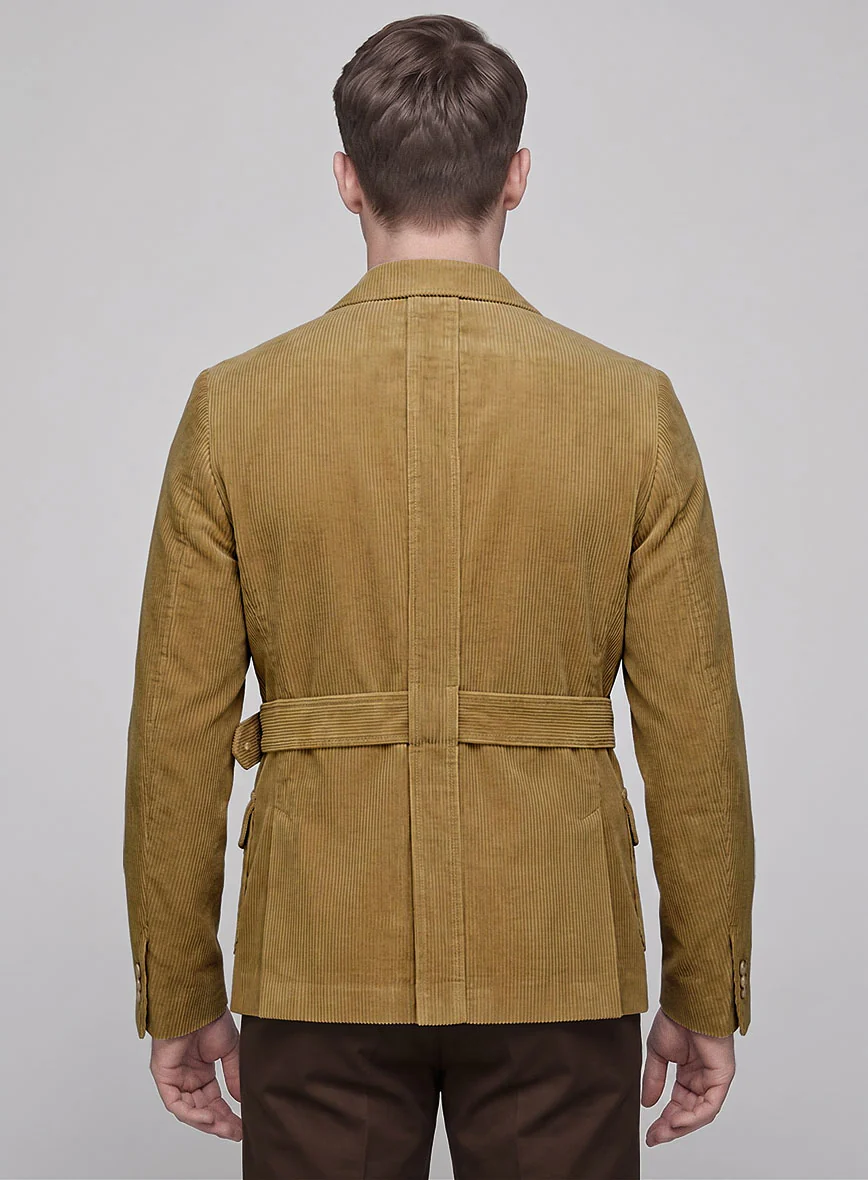 Henrik Belted Khaki Corduroy Jacket - Image 3