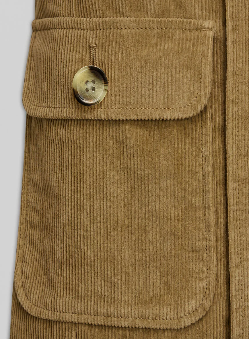 Henrik Belted Khaki Corduroy Jacket - Image 4